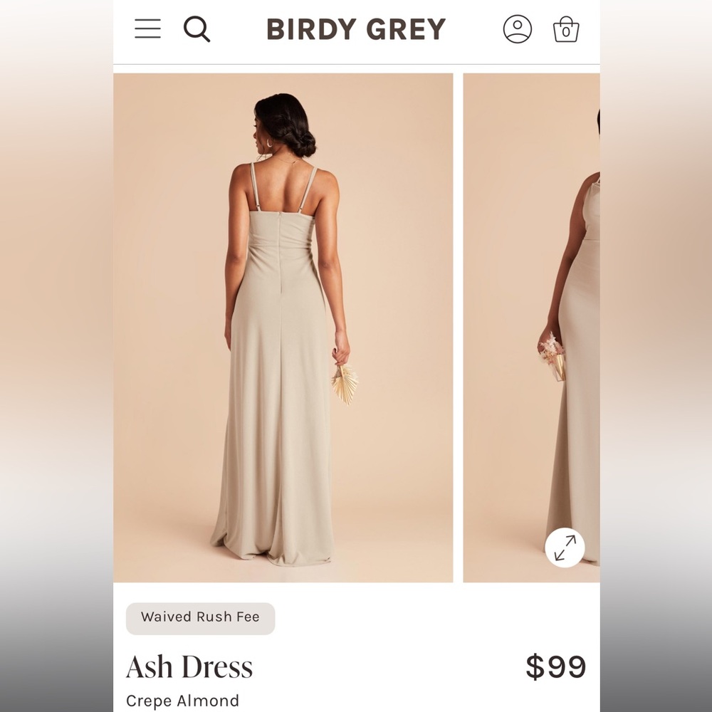Birdy Grey Almond Bridesmaids Dress Size Medium View 2